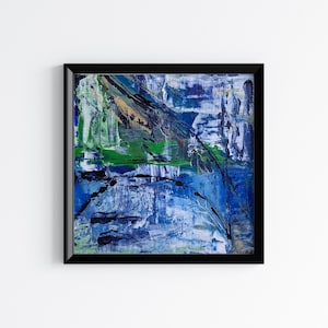 4x4 inch Original small abstract modern contemporary art, acrylic painting on paper, original abstract wall art square artwork