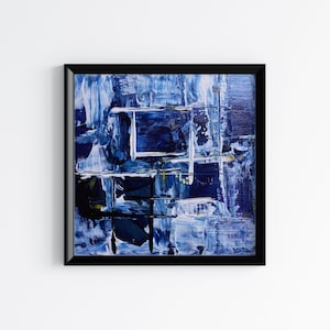 4x4 inch Original small abstract modern contemporary art, acrylic painting on paper, original abstract wall art square artwork