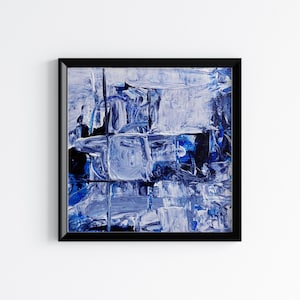 4x4 inch Original small abstract modern contemporary art, acrylic painting on paper, original abstract wall art square artwork