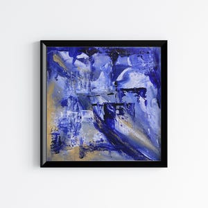4x4 inch Original small abstract modern contemporary art, acrylic painting on paper, original abstract wall art square artwork