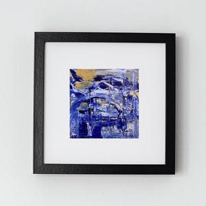 4x4 inch Original small abstract modern contemporary art, acrylic painting on paper, original abstract wall art square artwork