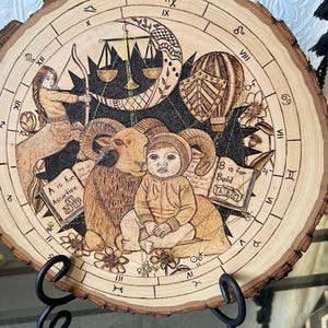 Mapa de Nascimento de Bebê Personalizado (Feito sob Encomenda): Arte Artesanal em Madeira Queimada | Presente Exclusivo para Recém-Nascido | Lembrança Astrológica