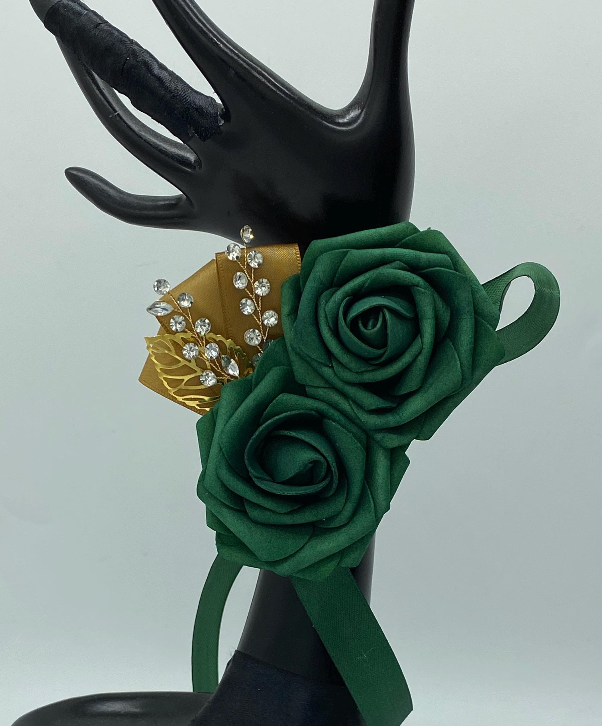 Emerald Green Prom Wrist Corsage - Etsy Emerald Green Prom Wrist Corsage - Etsy