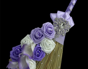 Custom Wedding Jumping Broom: Lavender Traditional Wedding Broom l Heirloom African American Heritage l Add Names & Date