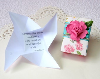 Overcoming Adversity Sentiment Card inside Decorated Matchbox,  Keepsake Box w Card,  Encouraging Words, Tiny Greeting Card