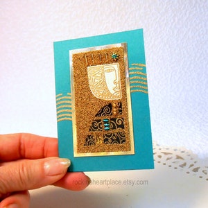 Original Abstract Mixed Media Collage Art Card, ACEO, ATC