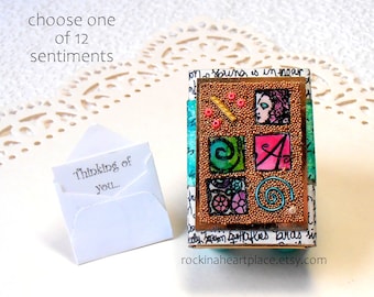 Matchbox Art - container with  collage and gift card, choose from 12 sentiments, Father's Day gift