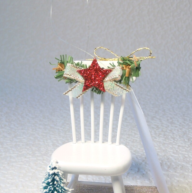 Kitties in Heaven ornament miniature Christmas scene with empty chair poem, for tree or table top, memorial keepsake for pet, bereavement image 8