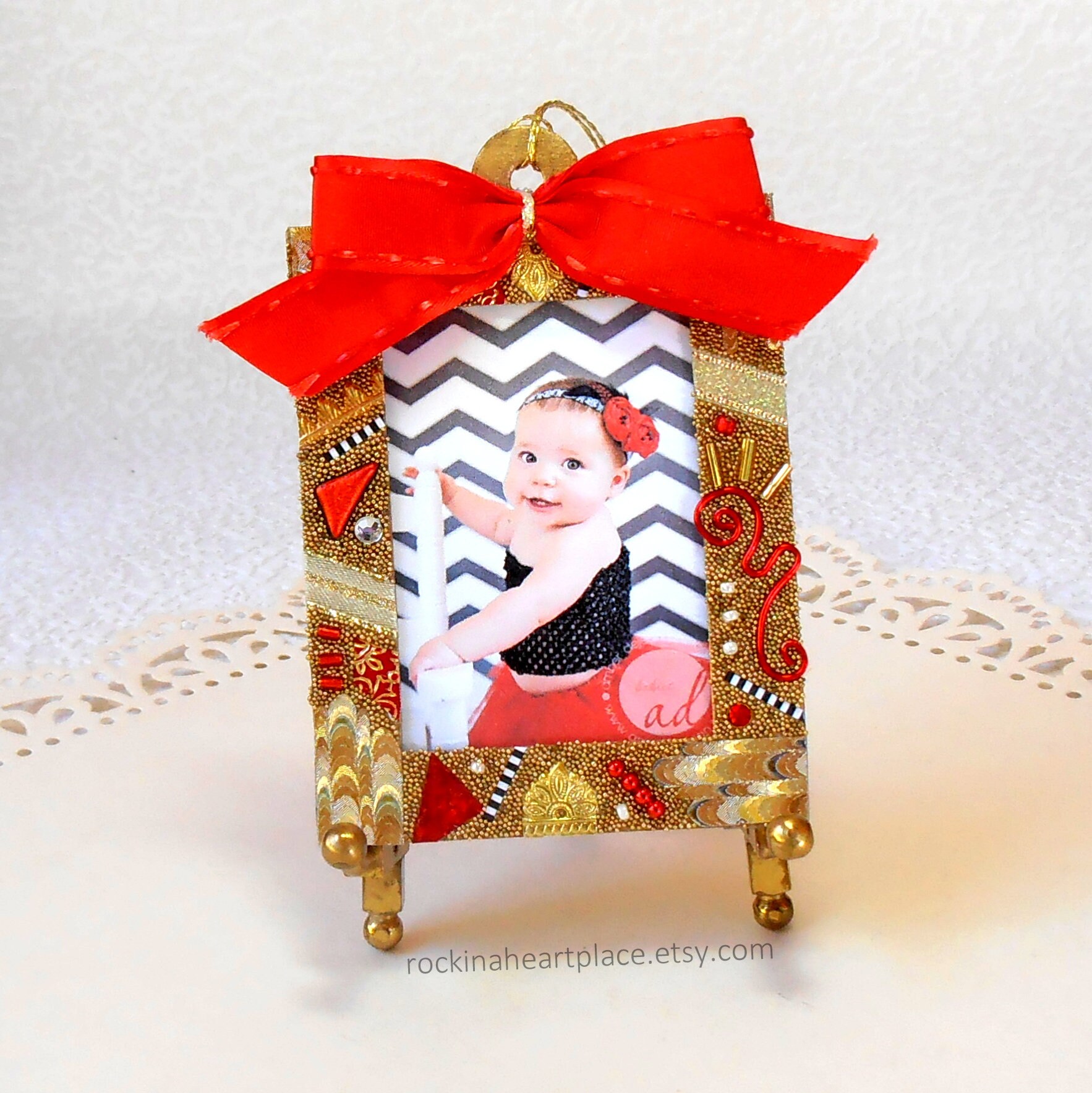 Christmas Photo Ornament Picture Frame Collage Etsy