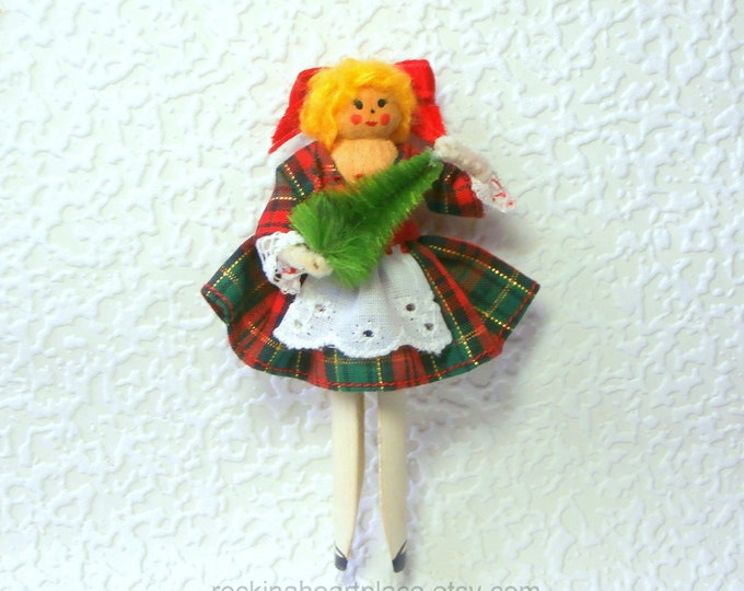 Clothespin Doll Christmas Ornament Etsy