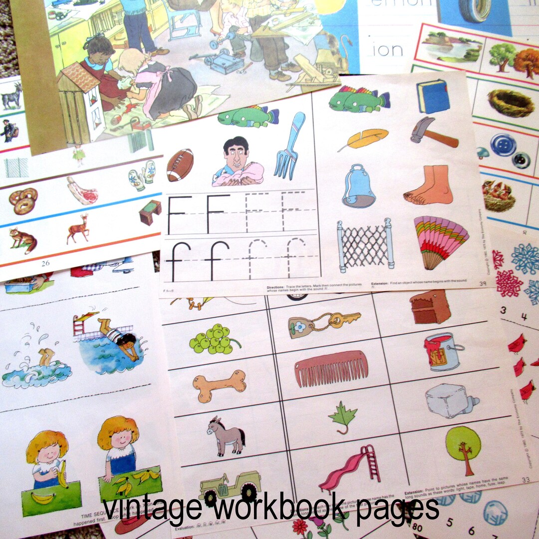 Vintage Workbook Pages: Tons of Images for Collage, Junk Journals - Etsy