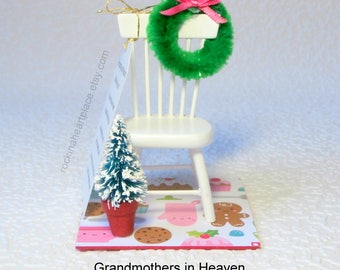 Grandmothers in Heaven ornament - based on Christmas in Heaven poem, for tree or table top, empty chair, memorital keepsake
