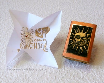 Matchbox Art - Sun Themed Container with message, You Are My Sunshine