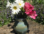 Fumed Borosilicate Vase Cobalt and Silver Vessel Blue Green Yellow Blown Glass Vase Borosilicate Reliquary Mothers Day Vase