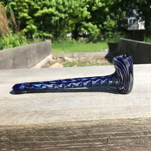 Marteau long bleu cobalt à changement de couleur | Grand tuyau marteau | Pipe à tabac à changement de couleur | Marteau en verre | Pipe Cobb fumé