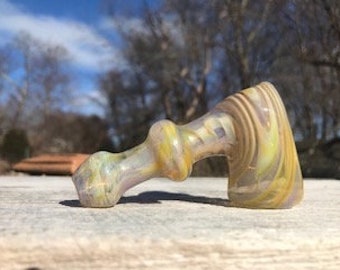 Yellow Color Changing Hammer | Hammer Pipe | Glass Tobacco Pipe | Silver Fumed Pipe | Fumed Glass Pipe