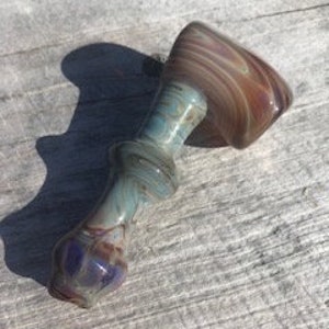 Double Amber Purple Color Changing Hammer Fumed Hammer Pipe Glass Tobacco Pipe image 5
