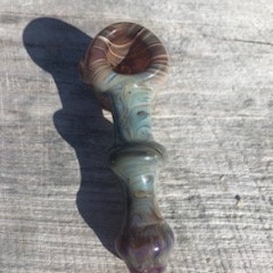 Double Amber Purple Color Changing Hammer Fumed Hammer Pipe Glass Tobacco Pipe image 6