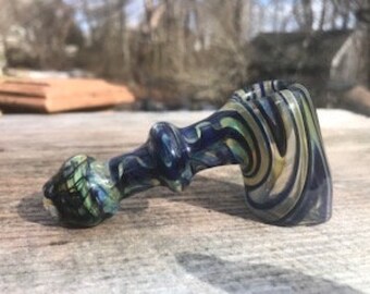 Cobalt Blue and Yellow Fumed Color Changing Hammer | Hammer Pipe | Glass Tobacco Pipe