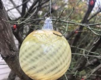 Yellow Blown Glass Ornament | Borosilicate Glass Orb