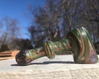 Green and Amber Fumed Color Changing Hammer | Hammer Pipe | Glass Tobacco Pipe