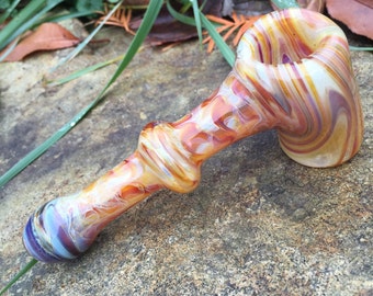 Color Changing Hammer Pipe | Amber Purple Hammer | Glass Hammer Pipe | Headie Tobacco Pipe | Functional Art Glass Pipe