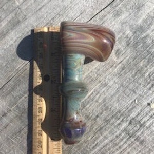 Double Amber Purple Color Changing Hammer Fumed Hammer Pipe Glass Tobacco Pipe image 4