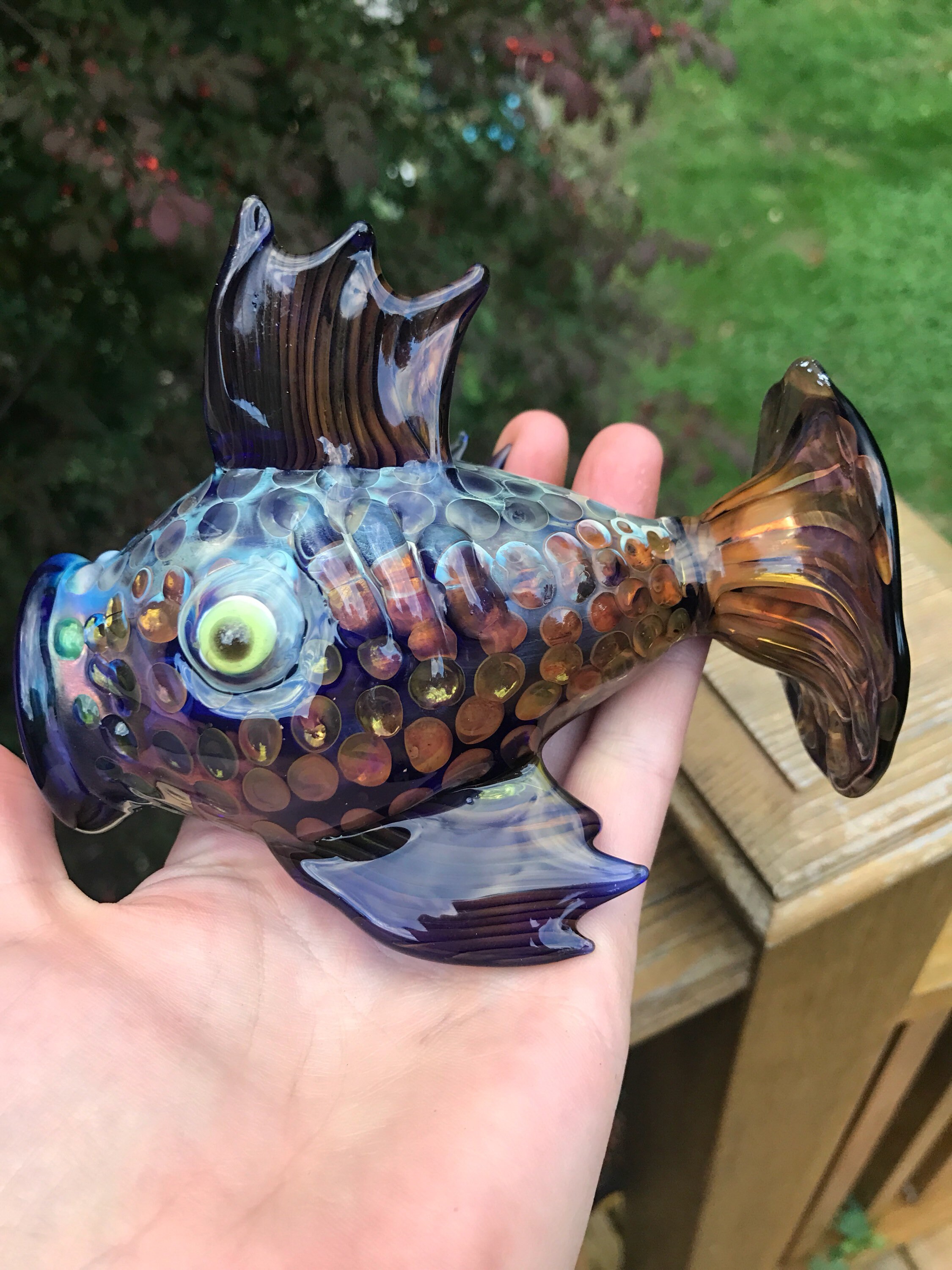 Borosilicate Fish Vessel Glass Fish Jar Trout Jar Blown Etsy