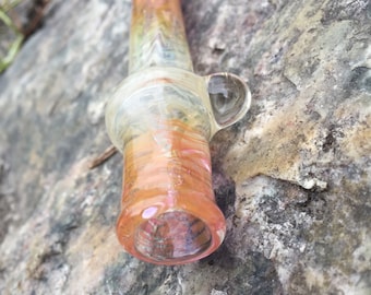 Color Changing One Hitter | Silver and Gold Chillum| Glass Bat | Tobacco Pipe