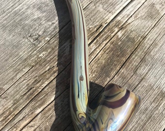 Wood Grain Gandalf Pipe | Glass Wizard Pipe | Lord of the Rings Pipe | Hobbit Pipe | Long Glass Pipe