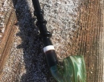 Green and Black Gandalf Pipe | Lord of the Rings Pipe | Wizard Pipe | Shire Pipe