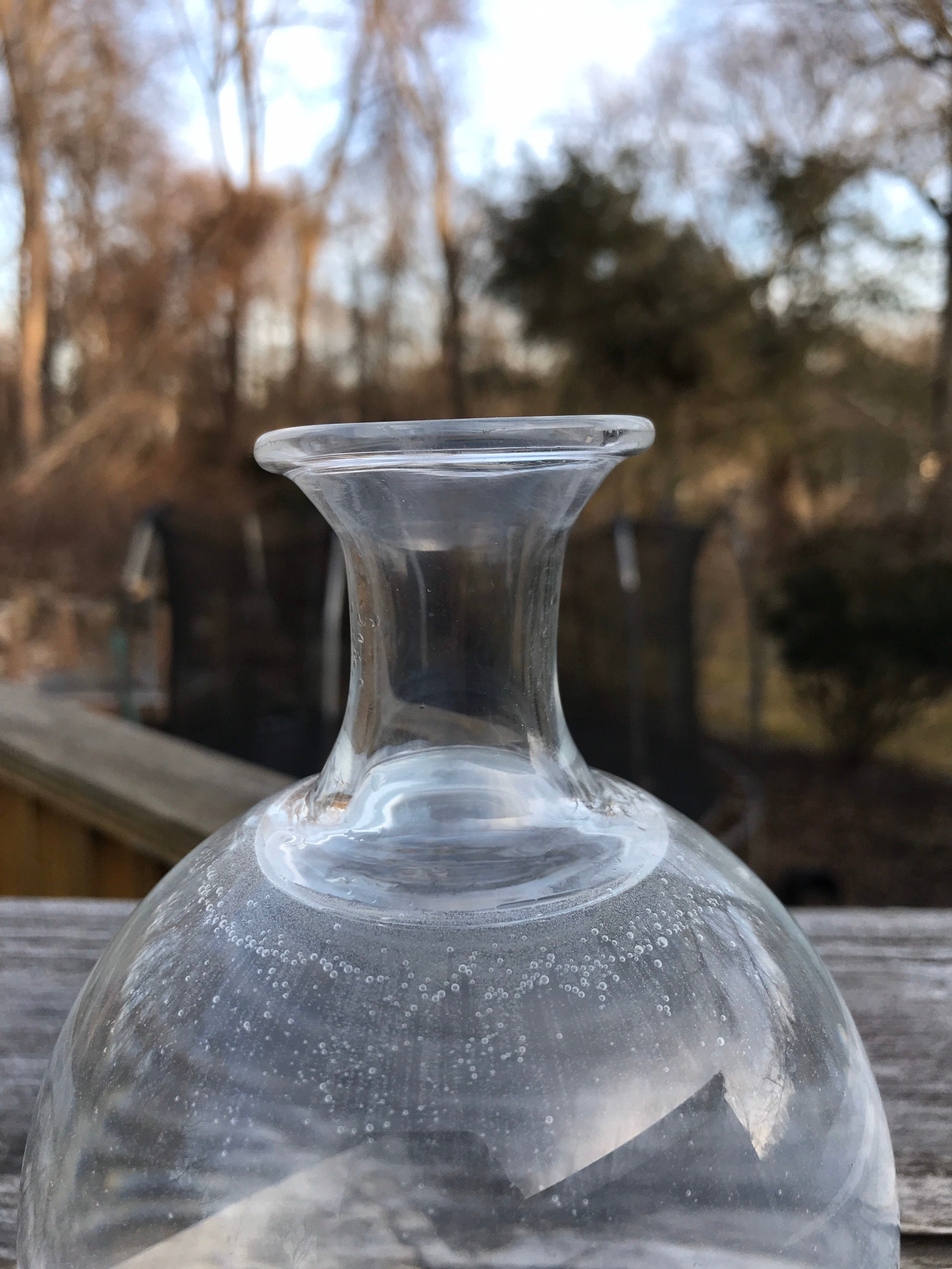 Blown Glass Pint Sized Bottle Etsy