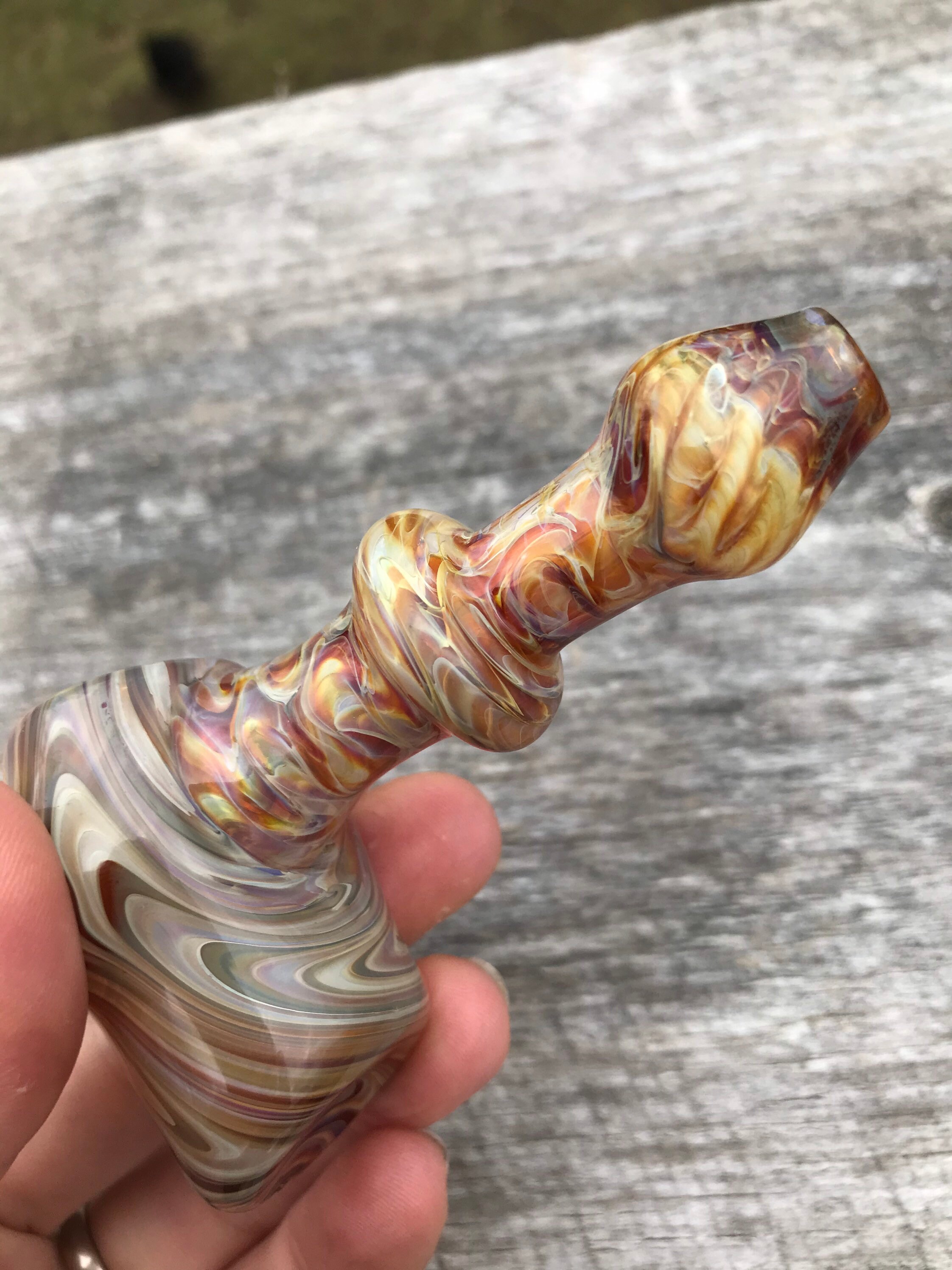 Amber Color Changing Hammer Hammer Pipe Glass Tobacco Pipe Glass