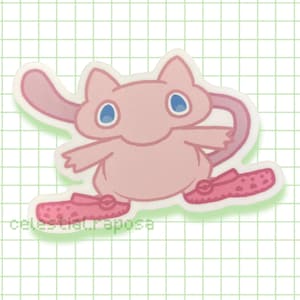 Mew with Crocs Matte Sticker