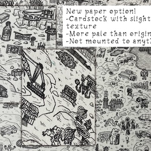 Illustrated Map of The Mojave Wasteland | Fallout: New Vegas Fan Art Textured Cardstock