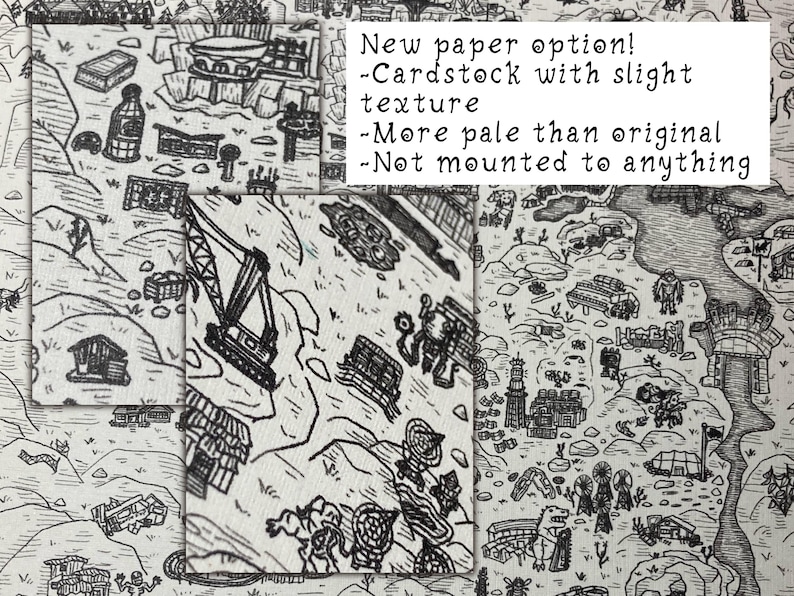 Illustrated Map of The Mojave Wasteland | Fallout: New Vegas Fan Art Textured Cardstock