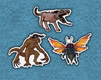 Deathclaw, Cazador, Nightstalker Glossy Stickers | Fallout: New Vegas Fan Art