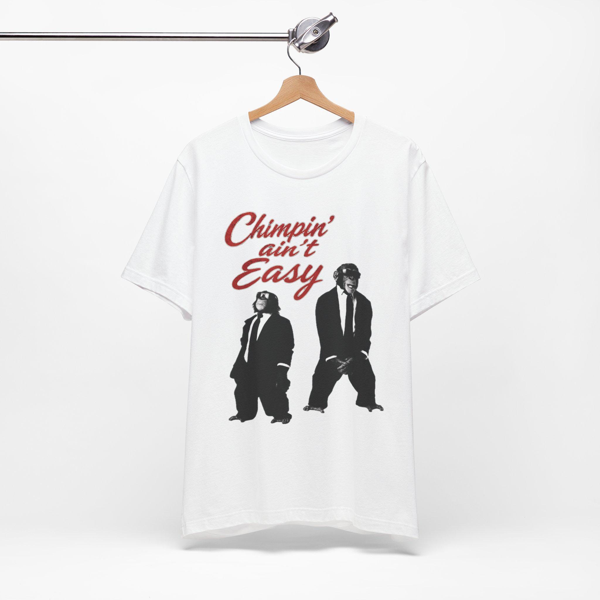 【SATIIIZ】Monkey Pigment Short-Sleeved T-Shirt Chimpin' Ain't Easy Tee - Etsy