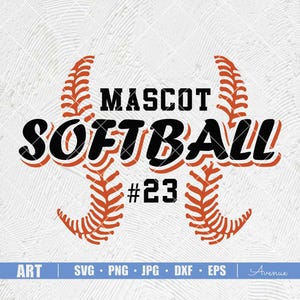 Softball SVG PNG, Softball Maskottchen svg, Softball Team-Vorlage, Maskottchen Vorlage svg, Softball-Shirt, Softball Mama, Teamvorlage, Teamlogo