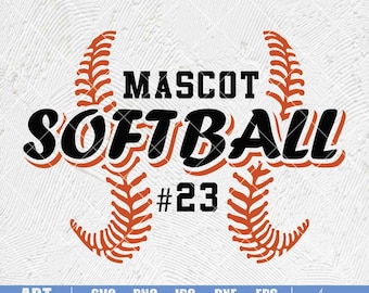 Softball Mascot SVG: Team Template, Shirt Design (Digital Download)