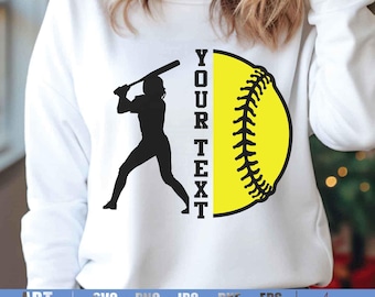 Softball Player SVG: Team Template, Mascot Design (Digital Download)