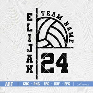 Volleyball Svg Png, Mascot Template Svg, Personalized Name, Volleyball Team Template Svg, Your Team Svg, Volleyball Mascot, Volleyball Png
