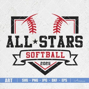 All Stars Softball SVG PNG, Softball Svg, Softball Template svg, Softball Shirt, Softball Mom, All Star Svg, Softball All Star Game Svg