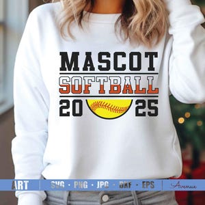 Softball SVG PNG, Softball Maskottchen svg, Softball Team-Vorlage, Maskottchen Vorlage svg, Softball-Shirt, Softball Mama, Teamvorlage, Teamlogo