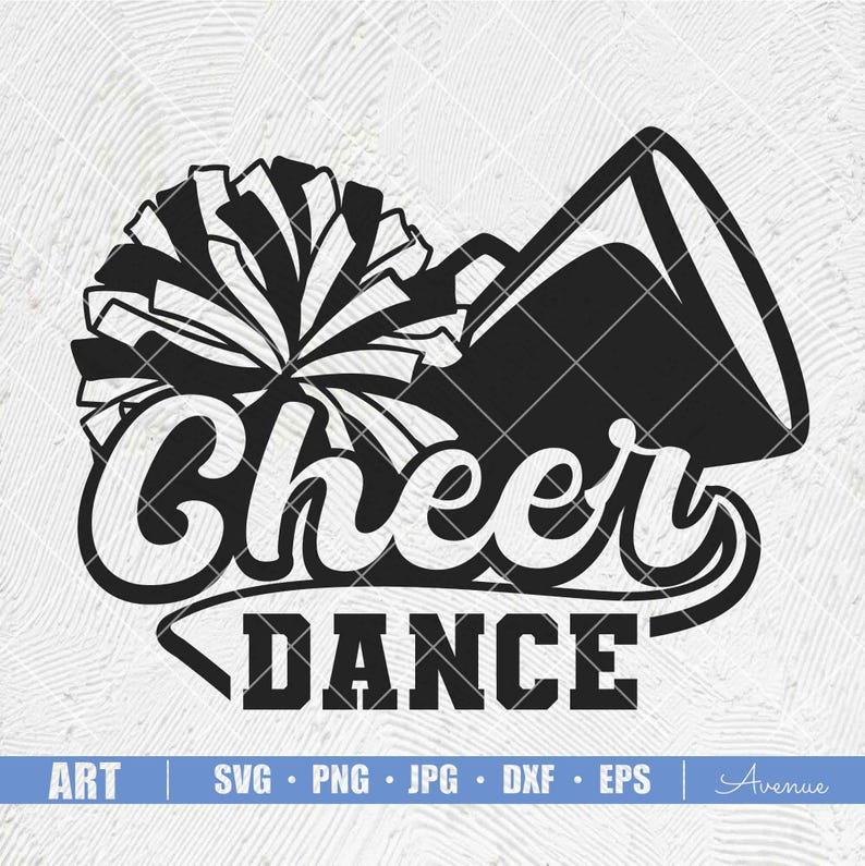 Cheer Dance Svg Png, Cheerleader Dance Svg, Megaphone Svg, Pom Pom Svg ...