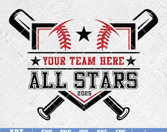 All Stars Baseball SVG PNG, Allstars Templater, Baseball Svg, Baseball Template svg, Baseball Mom, All Star Svg, Baseball All Star Game Svg