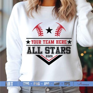 All Stars Baseball SVG PNG, Allstars Templater, Baseball Svg, Baseball Template svg, Baseball Mom, All Star Svg, Baseball All Star Game Svg
