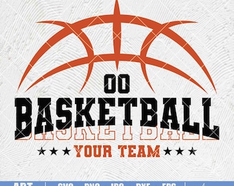 Basketball Team Mascot SVG PNG: Personalized Name Template (Digital Download)