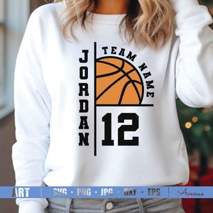 Basketball Svg Png, Mascot Template Svg, Personalized Name, Basketball Team Template Svg, Team Name Svg, Basketball Mascot, Basketball Png