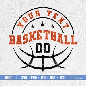 Basketball Svg Png, Personalized Name, Mascot Template Svg, Basketball Team Template Svg, Your Team Svg, Basketball Mascot, Basketball Png